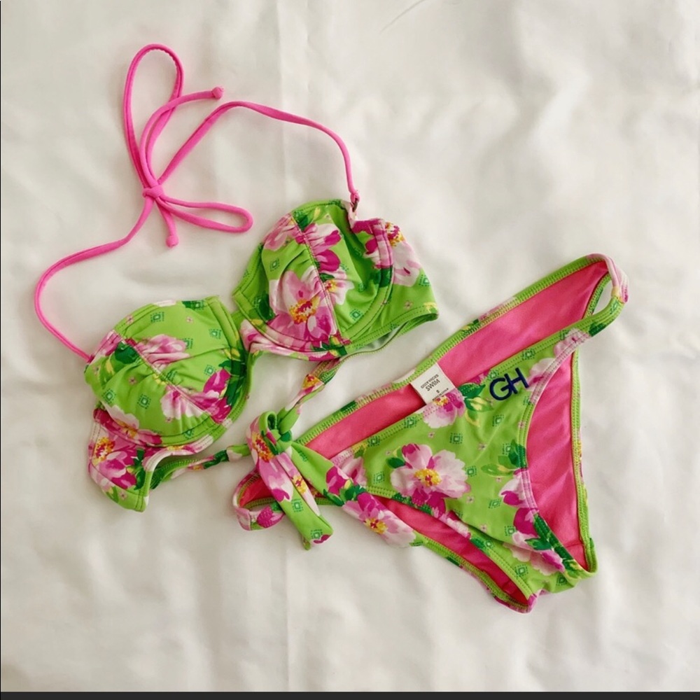 Gilly Hicks 2 Piece Bikini Set Floral Fun Colors